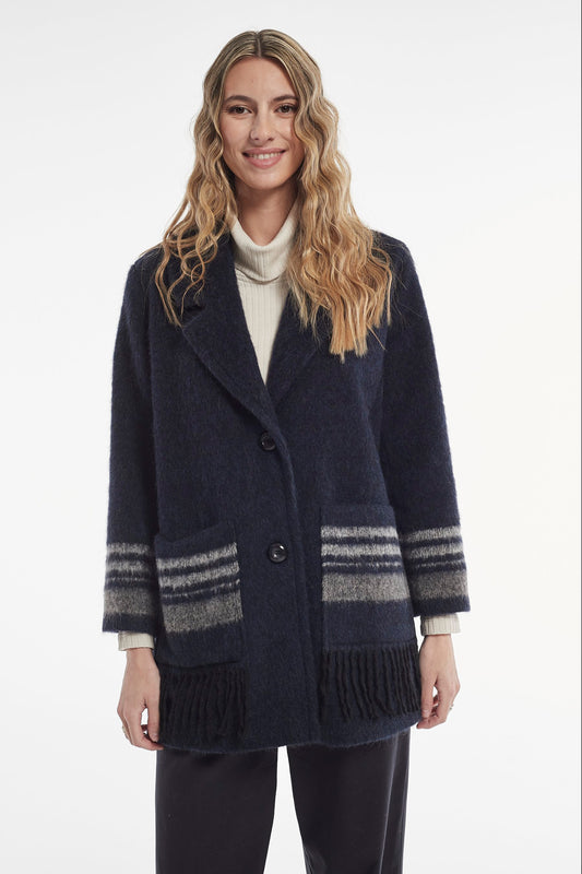 CLOTH WITH GREECA AND FRINGES ERROL COAT