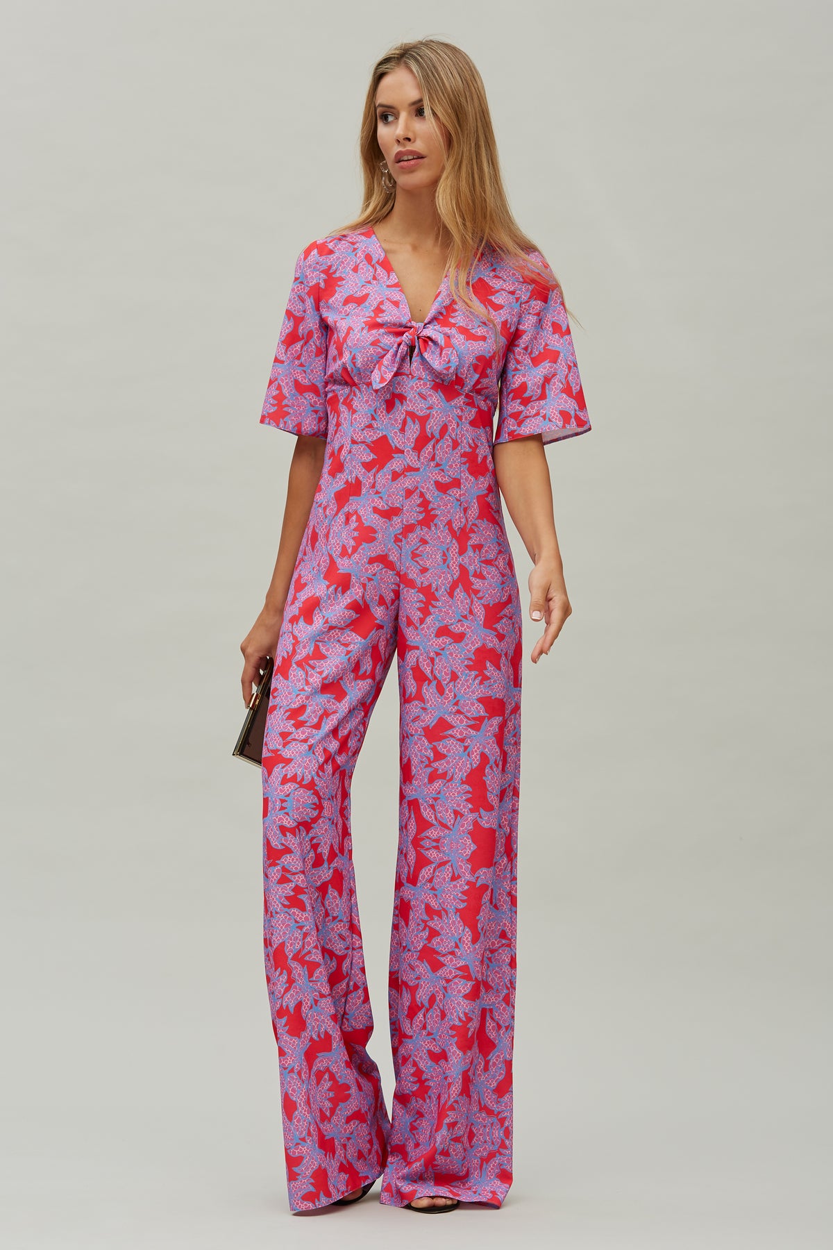 Mono Lazo Escote Pico Estampado Floral