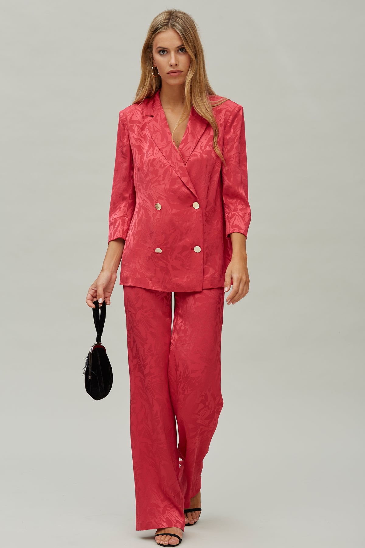 Pantalón Ancho Jacquard Viscosa