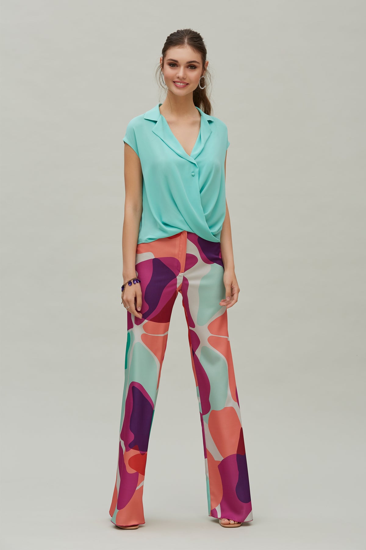Palazzo Trousers Multicolor Printing