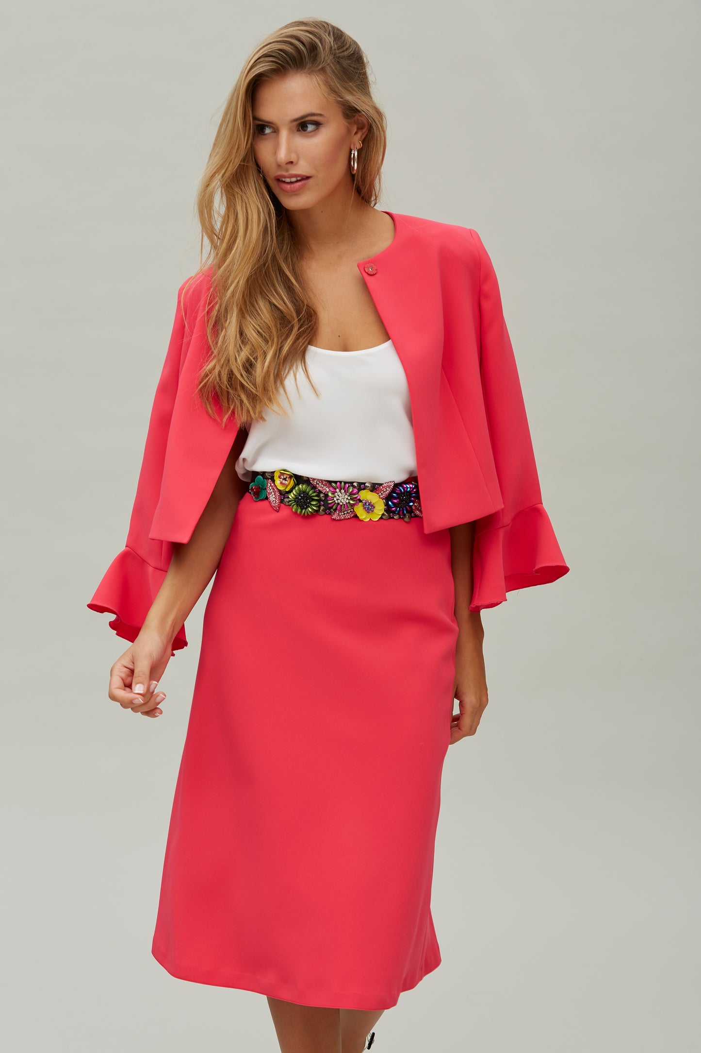 EVASE SKIRT STRETCH FLAT WOVEN