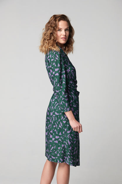 VESTIDO MEZUN JACQUARD ESTAMPADO BICOLOR