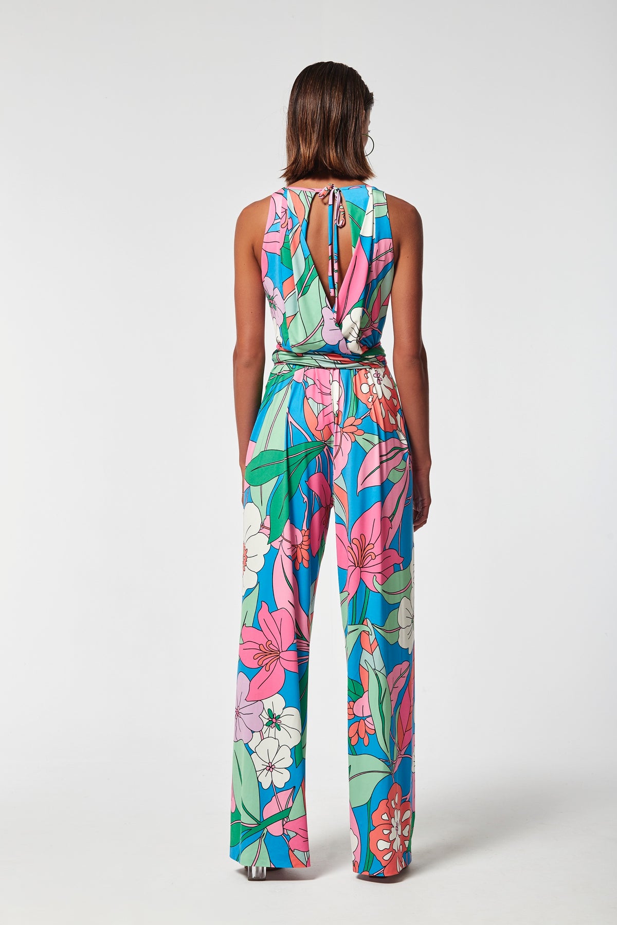 PRINT KNIT LICHI JUMPSUIT